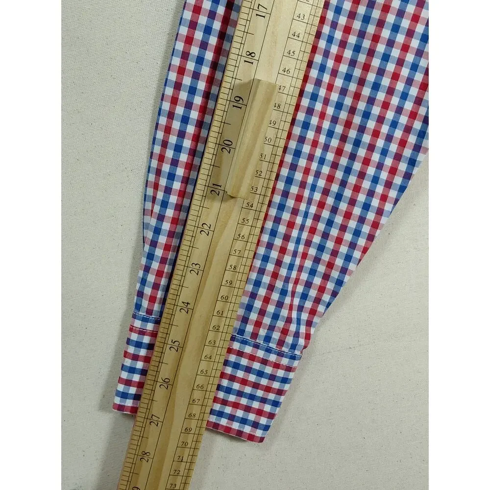 Banana Republic Soft Wash Slim Gingham Plaid Button-Up Shirt Men Size LT